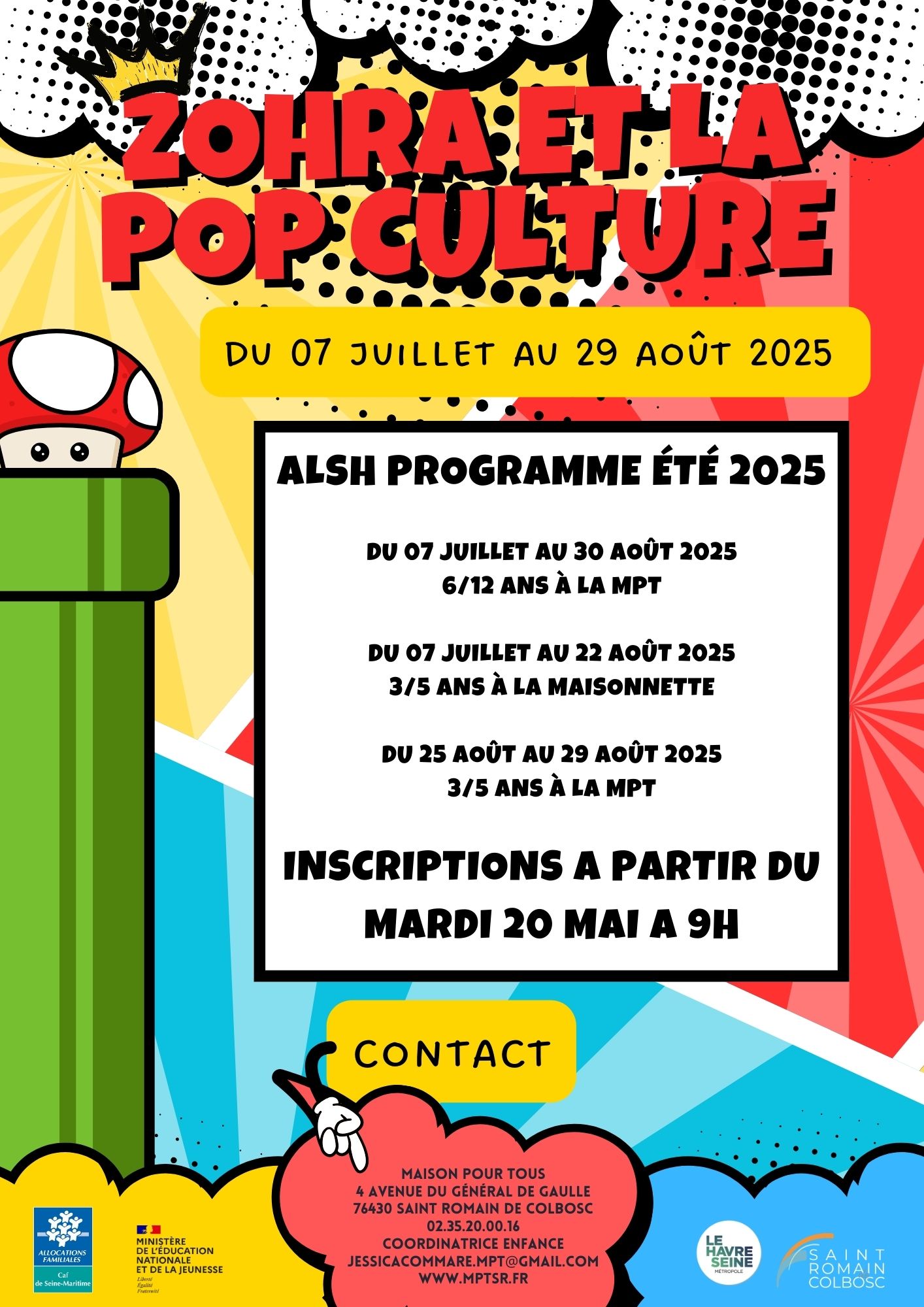 INSCRIPTION VACANCES ALSH ETE 2025