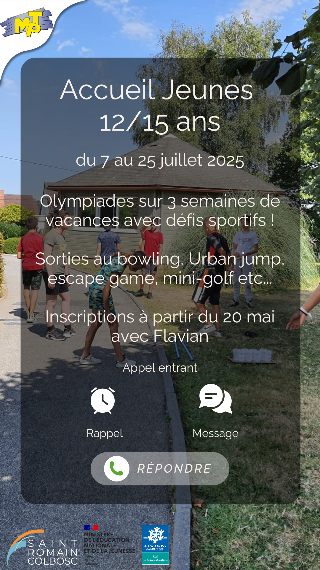 Les vacances d’été pour les jeunes de 12 à 15 ans