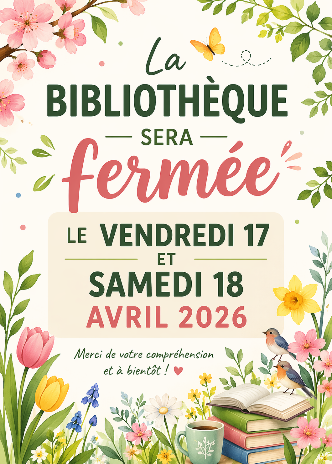 Fermeture Bibliothèque