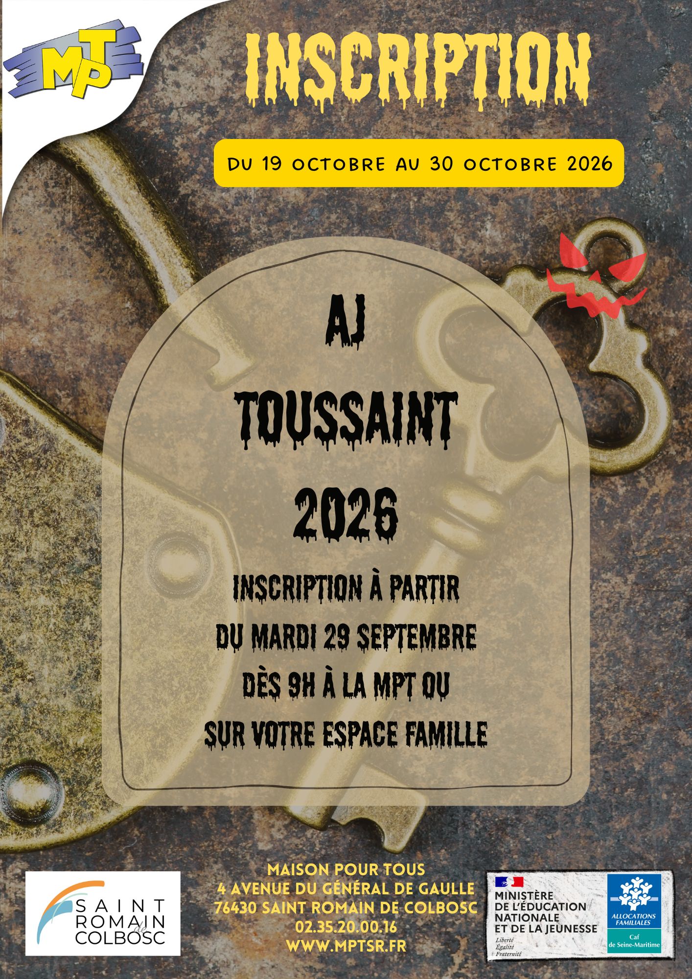 Accueil Jeunes 12/15 ans Toussaint 2026