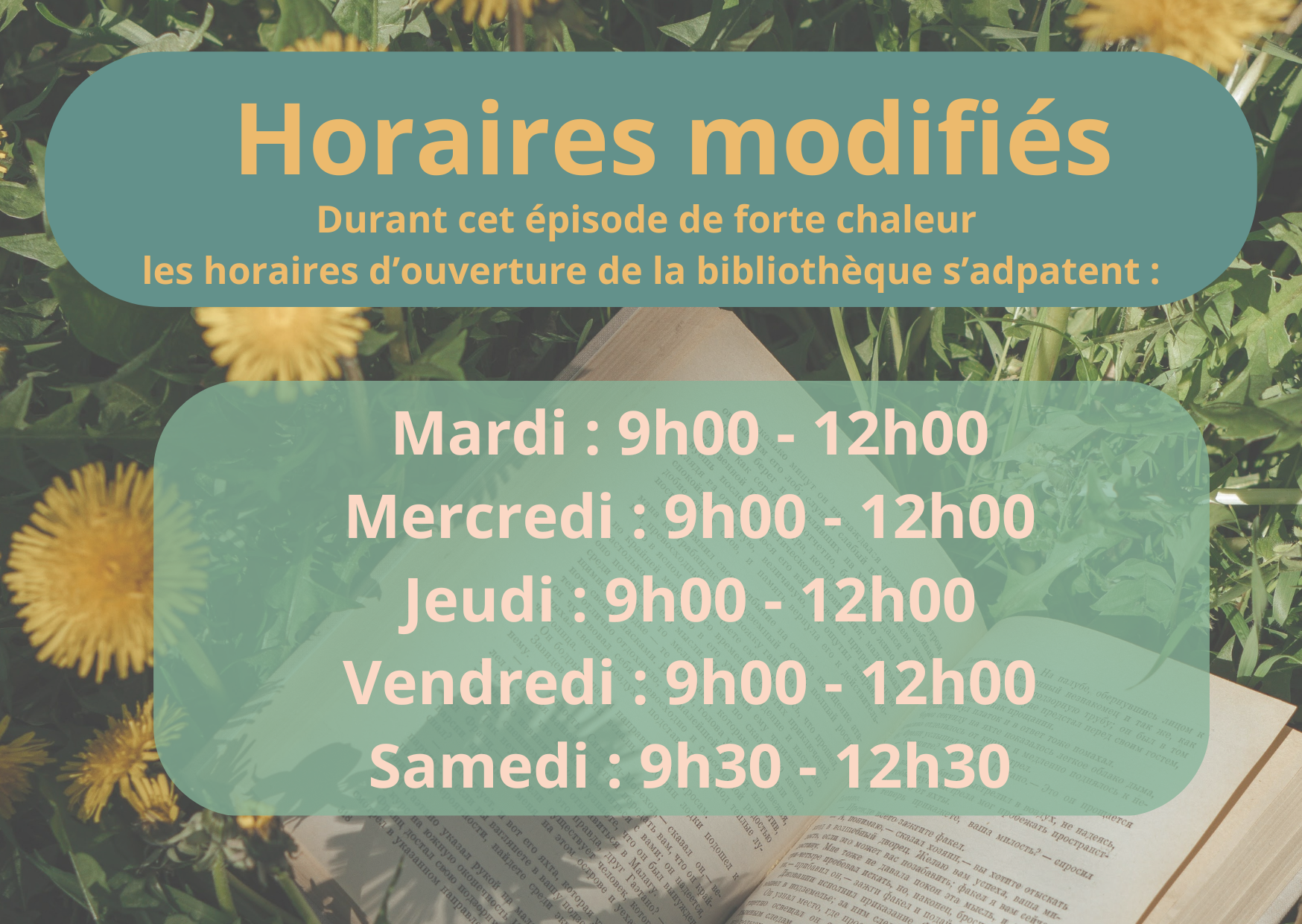 Horaires Biblio